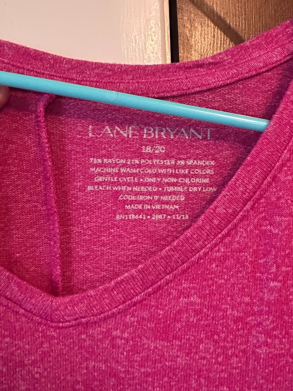 Lane Bryant Hot Pink V-Neck Top